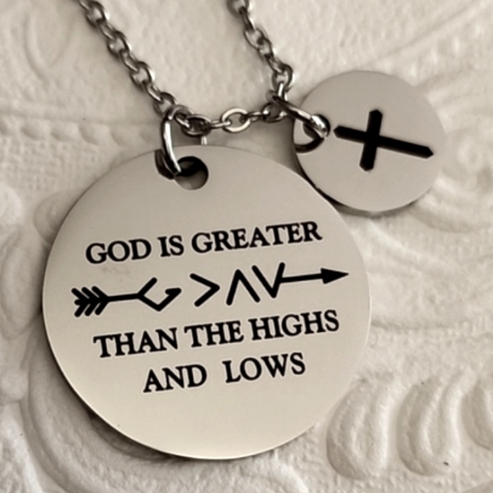 God Is Greater Necklace 24 Inch Chain